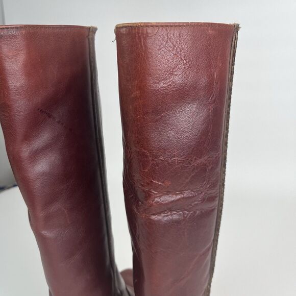 Vintage Dexter Campus Western Tall Boots 8 Brown Cowgirl Riding Ranch Festival - Picture 10 of 16